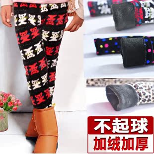  开心赚宝女童加绒加厚打底裤 儿童秋冬款长裤子 宝宝保暖纯棉靴裤