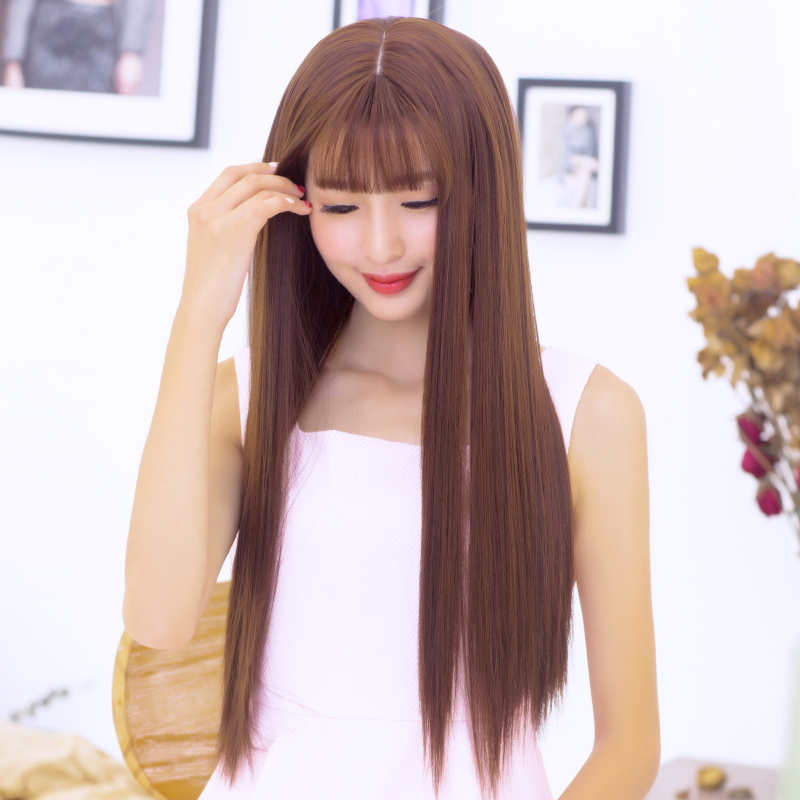 Wig Long straight hair atmosphere Bangs Wig Long natural lifelike the republic of korea By age Wigin the Hair Care/Wig , Wig , Whole wig category - from Buy2taobao.com to provide professional Taobao agent buy service