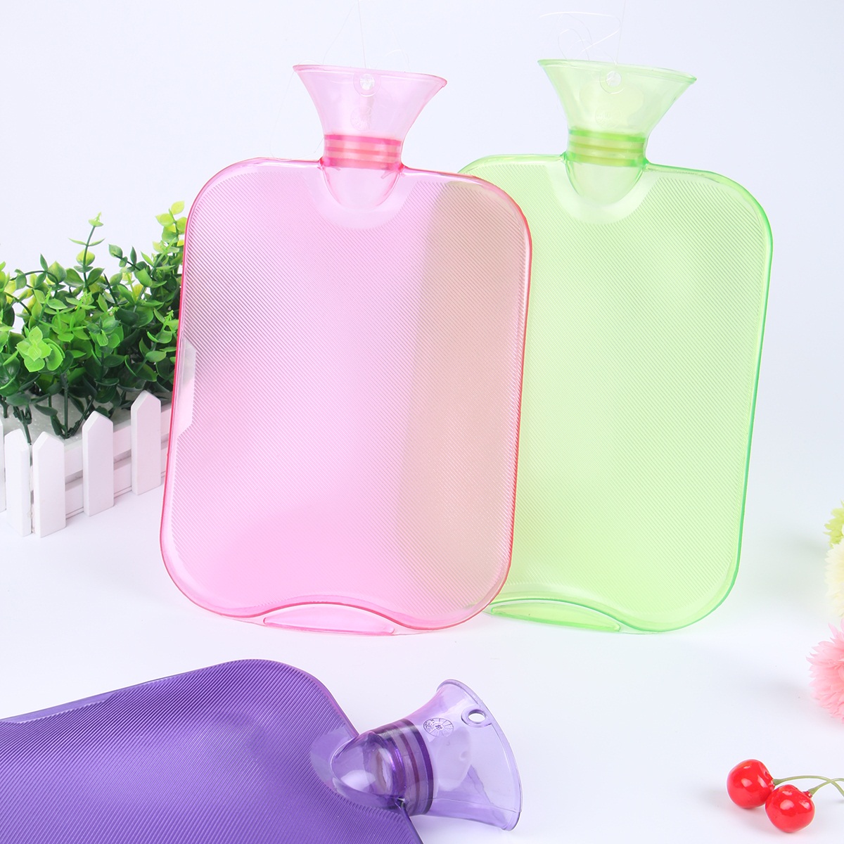 High Density PVC Water transparent Hot water bottle Flannel Large adult Irrigation Hot water bottle Hand Poin the Home Daily , Hot water bottle category - from Buy2taobao.com to provide professional Taobao agent buy service