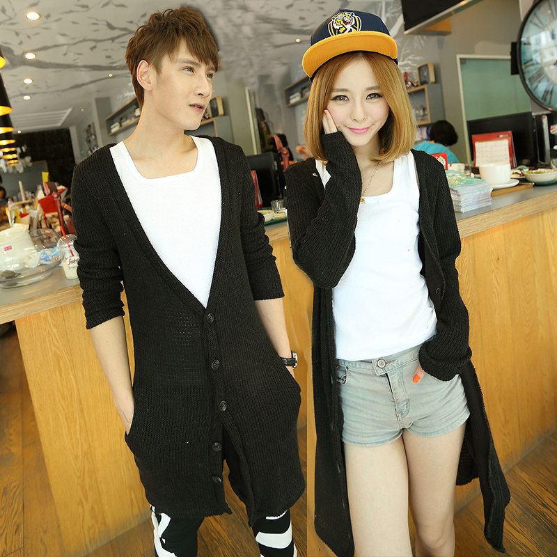 新款男装林弯弯个性小清新情侣装<em>男式</em>中<em>长款针</em>