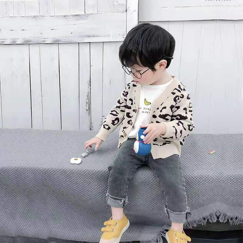 2019春秋新款男女童針織開衫豹紋外套兒童毛衣潮男女寶寶洋氣線衣在類目 童裝/嬰兒裝/親子裝, 毛衣/針織衫中 - 來自Buy2taobao.com提供專業的淘寶代購服務