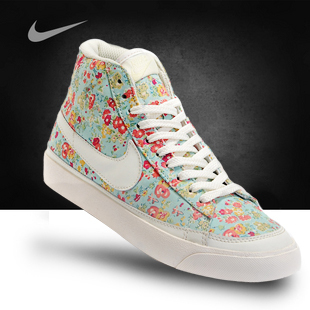  耐克板鞋 NIKE开拓者女鞋碎花帆布高帮休闲鞋 女运动鞋371759-102