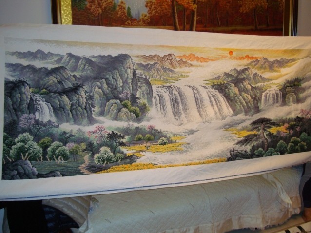 纯手工绣好的KS十字绣成品 大地春晖图612453客厅装饰大画在类目 居家布艺, 十字绣及工具配件, 十字绣成品中 - 来自Buy2taobao.com提供专业的淘宝代购服务