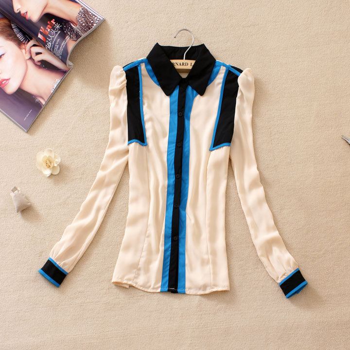 小清新裸色拼接韩版...