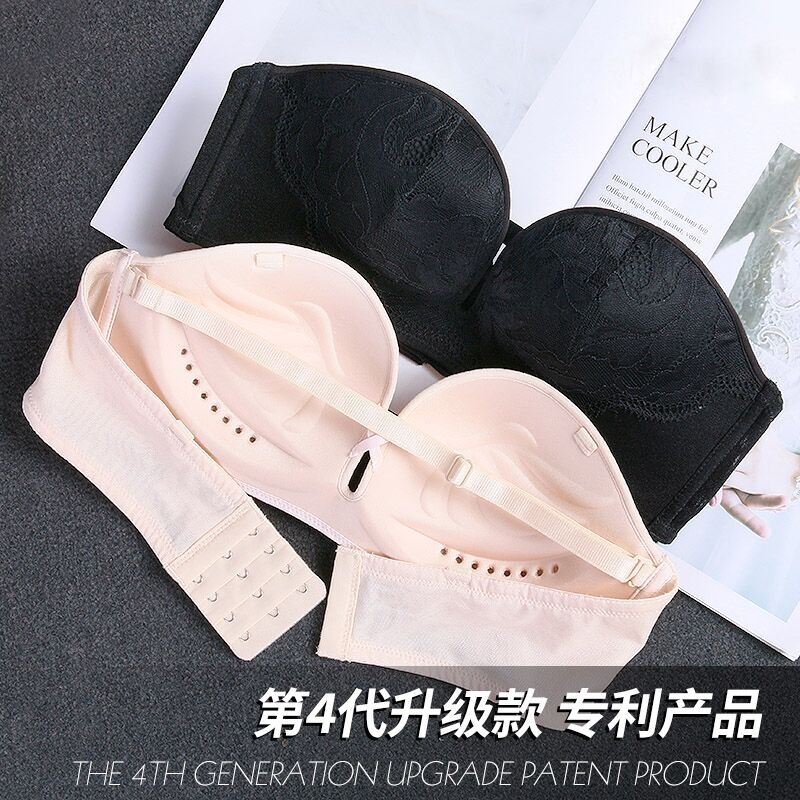 无肩带文胸聚拢防滑小胸婚纱用胸罩隐形裹胸抹胸薄款内衣女无钢圈|ruв категории Нижнее белье, лифчик - от Buy2taobao.com для оказания профессиональной услуги покупки агента Taobao