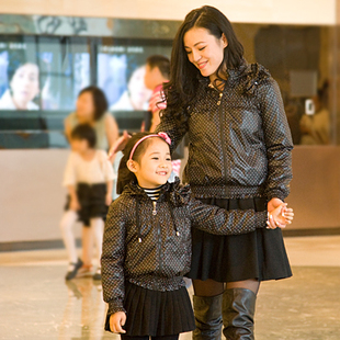  亲子装棉衣冬季新款保暖母女装中大童棉袄短款外套特