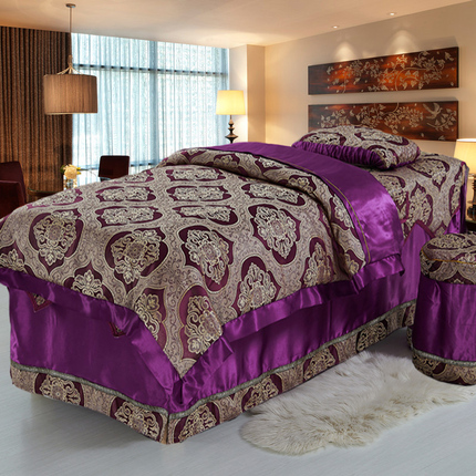 特价美容床罩 美容床罩四件套紫色 美容院通用