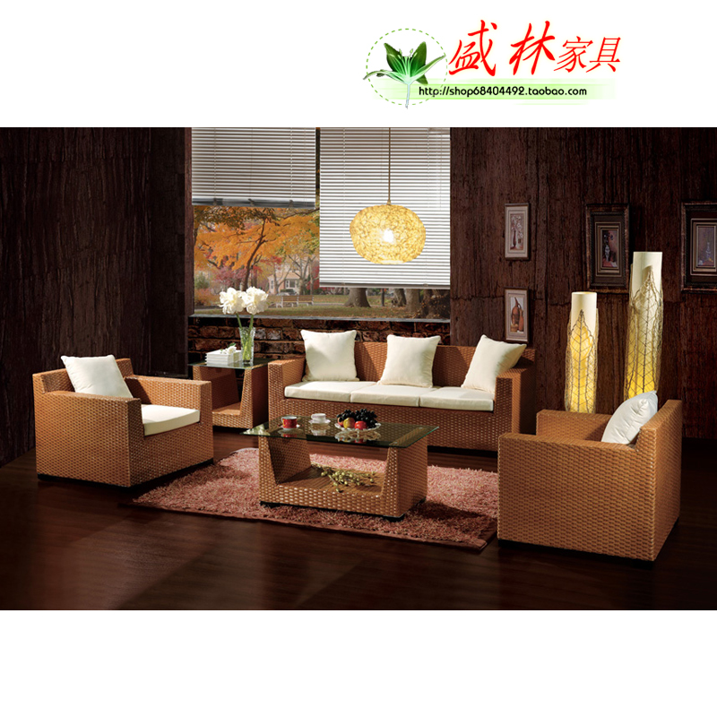 阳台真藤创意沙发组合客厅双人藤制沙发椅子藤家具特价促销66035 阳台真藤创意沙发组合客厅双人藤制沙发椅子藤家具特价促销66035