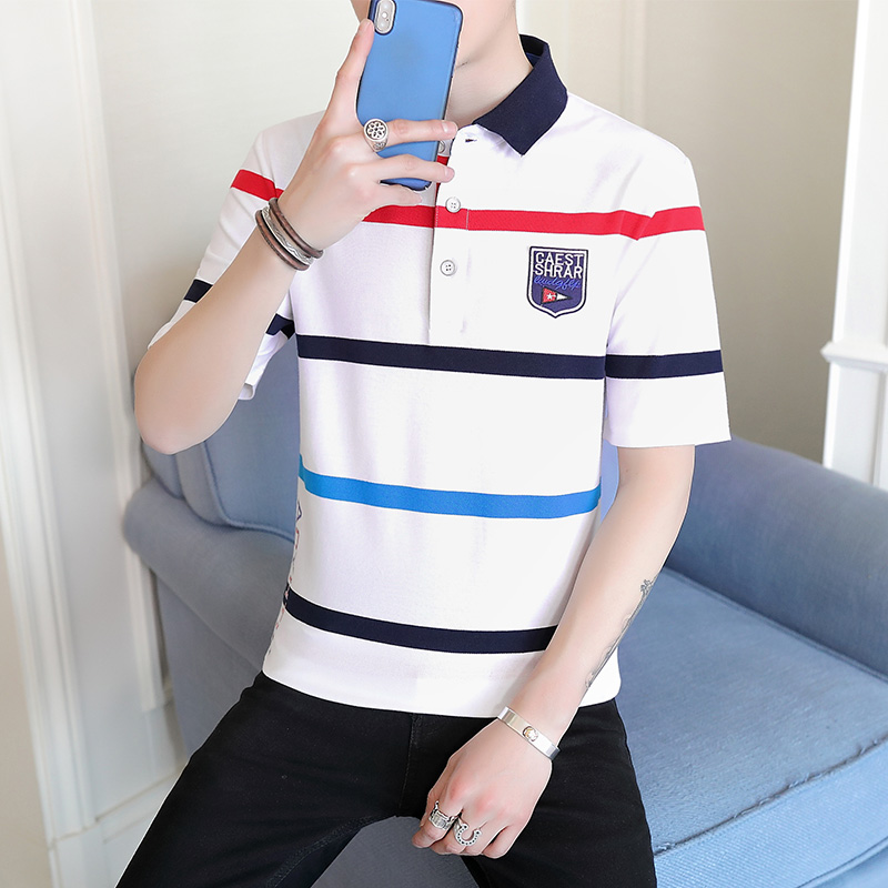POLO Short sleeved Lapel T-shirt Korean Edition Trend 2019 new pattern man jacket leisure time half sleeve summer clothesin the Men's clothing, T-shirt category - from Buy2taobao.com to provide professional Taobao agent buy service