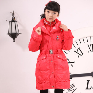  儿童羽绒服 女童内胆可脱卸衫冬装童装活里活面活表 加厚长款