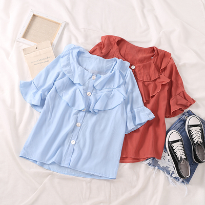 2019春季韩版宽松衬衫百搭学院风女显瘦时尚休闲洋气●E@22
