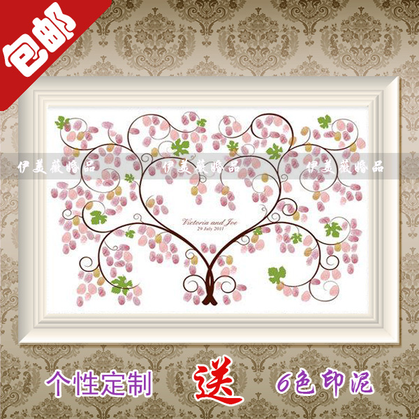 婚礼指纹签到树/指纹签到画/指纹树/创意指纹嘉宾签名册 ZWS-19 婚礼指纹签到树/指纹签到画/指纹树/创意指纹嘉宾签名册 ZWS-19