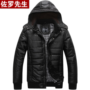  【无敌年货】佐罗先生新品仿皮棉衣可脱卸帽舒适保暖棉服 男