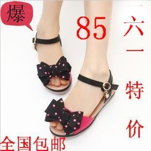  新款夏季真皮鱼嘴韩版女童凉鞋童鞋包邮公主凉鞋儿童凉鞋