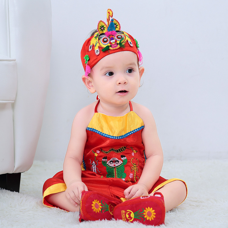 夏款婴儿虎头鞋满月百天周岁宝宝老虎布鞋软底婴儿虎头帽四件套装在类目 童装/婴儿装/亲子装, 套装中 - 来自Buy2taobao.com提供专业的淘宝代购服务