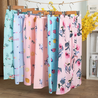 夏季大码孕妇怀孕期产后家居裤夏天纯棉绸睡裤中裤七分裤薄款女