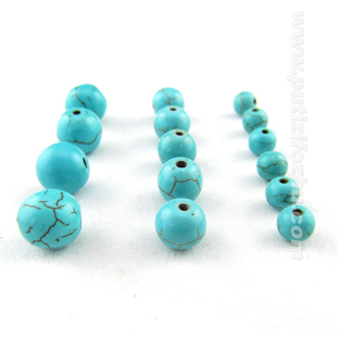  绿松石圆珠 散珠单颗 6-10mm DIY饰品 佛珠配件 隔珠光珠 批发