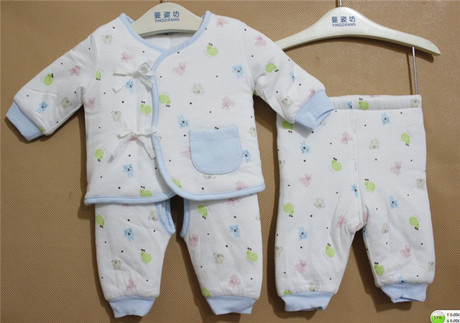 2014冬装婴姿坊婴儿装0284太空棉和尚服开胸