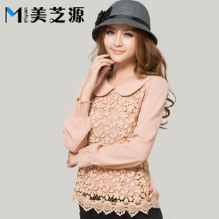 雪纺衫上衣女长袖...