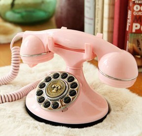 dxj推荐:echo 粉色公主可爱拨动挂式实用座机电