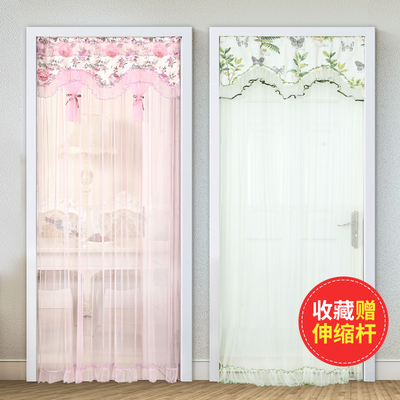 夏季纱门帘防蚊卧室家用房门蚊隔断帘防蛟客厅布艺蕾丝卫生间挂帘