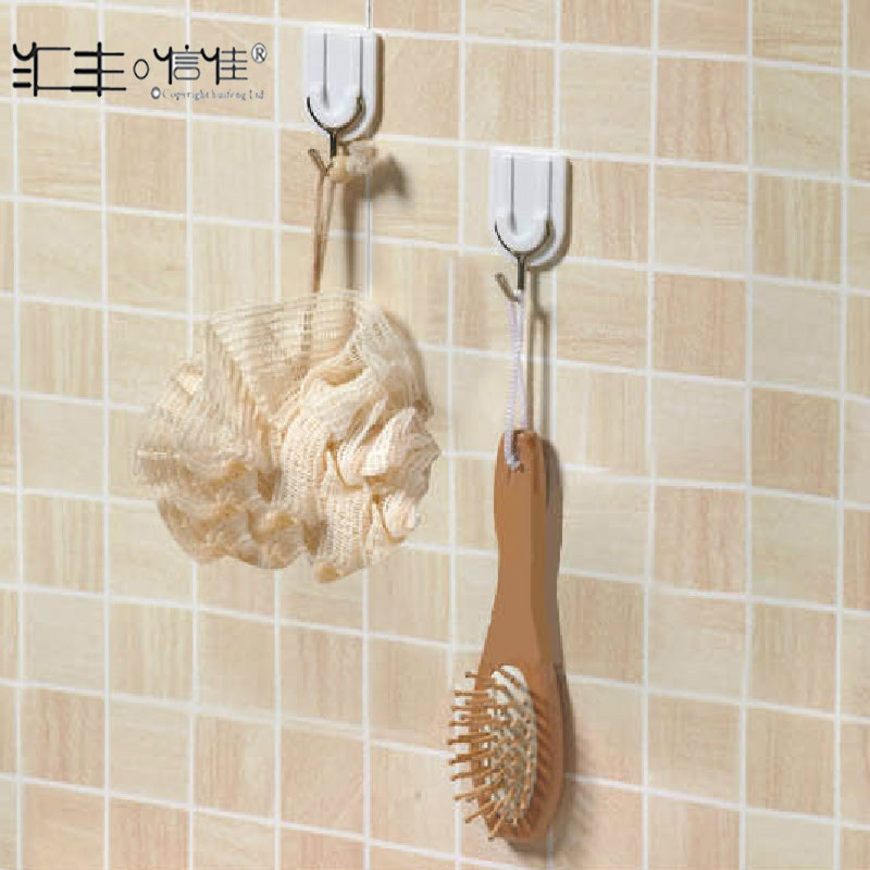 【天猫超市】汇丰信佳 简约方型 强力粘胶 塑料挂钩粘钩 3只/包