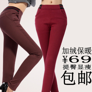  特厚的女款打底裤 加棉外穿  冬季加绒加厚小脚加大码铅笔裤 包邮