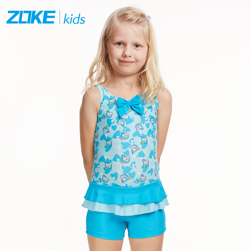 Child-Swimsuit-Models Zoke 2014 New Child Model Swimsuit Conjoined Girls Cute Dolphins Klein ...