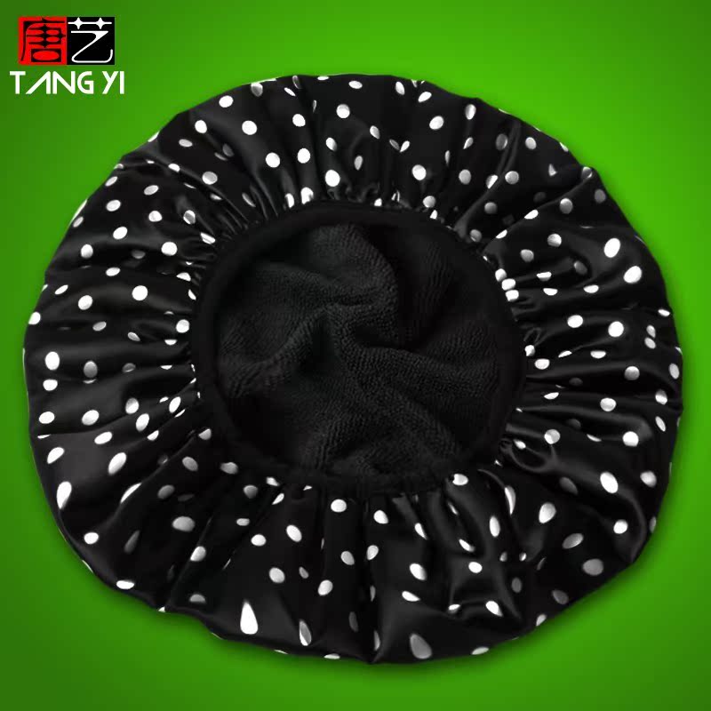 黑色圆点三层加厚防水干发浴帽厨房做饭炒菜防油防水洗澡帽洗澡帽|ruв категории семья/личные чистящие средства, потребительских уборка посуды, шапочка для душа - от Buy2taobao.com для оказания профессиональной услуги покупки агента Taobao