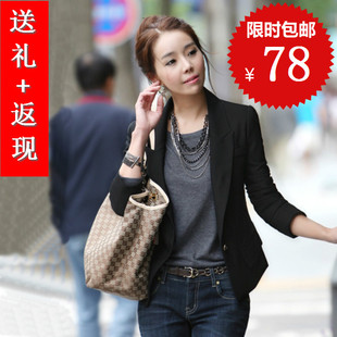  春秋新款女装 韩版时尚职业长袖短款修身女士西装小西服外套