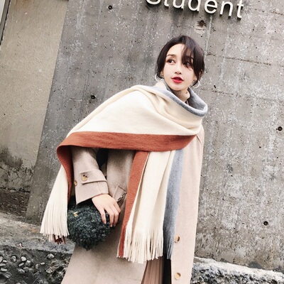 围巾女秋冬季韩版新款百搭加厚保暖情侣ins软妹学生针织毛线围脖