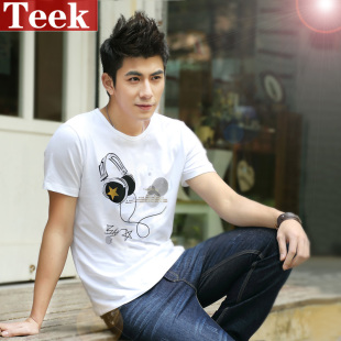  TEEK新款夏装 潮男装 男士短袖T恤 男t恤 半袖韩版修身打底衫