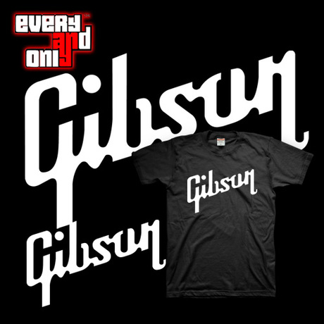 GIBSON吉普森吉他品牌Logo短袖T恤黑色\/炭灰
