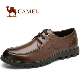  camel 骆驼正品 时尚男鞋 头层牛皮 商务风休闲正装皮鞋 夏季新品