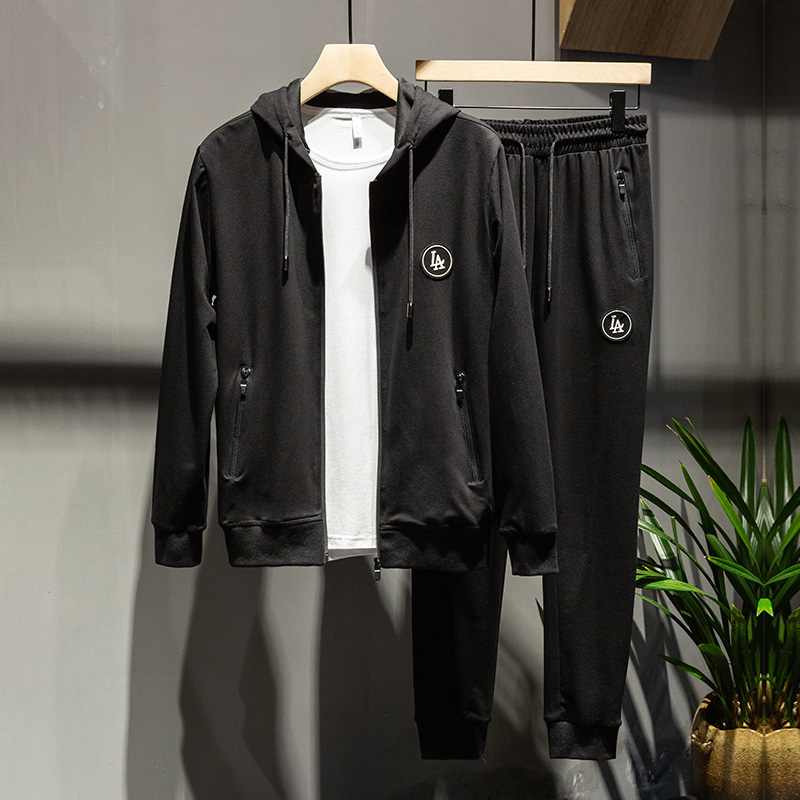 pure cotton Sweater suit Hooded 2019 new pattern Spring Cardigan Leisure clothes Men's motion coat Two piece setin the Men's clothing, Sweater category - from Buy2taobao.com to provide professional Taobao agent buy service