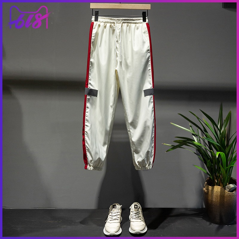Silk sliding motion trousers man summer Korean Edition Trend Versatile Thin section Easy Ninth pants lovers Casual pantsin the Men's clothing, Casual pants category - from Buy2taobao.com to provide professional Taobao agent buy service