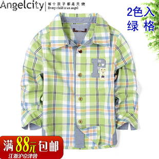  韩国专柜儿童装男童装春装新款纯棉韩版新款长袖格子衬衫衬衣