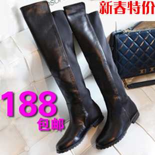  接吻猫正品 小辣椒 超仙 超修脚的靴子 长靴 高筒靴 过膝靴女靴子