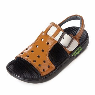  健步兔男童鞋真皮童鞋男韩版镂空儿童凉鞋男童凉鞋全牛皮