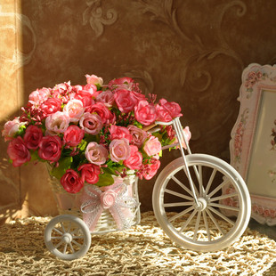  采薇-小车爱丽丝玫瑰花套装 大轮子三轮车 田园 女孩 房间 装饰花