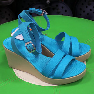  Crocs女鞋13新款正品代购蕾丽高跟鞋户外坡跟帆布凉鞋卡洛驰11382