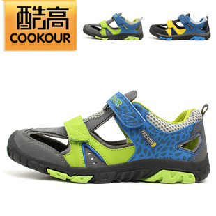  包邮沙滩鞋！酷高夏大中小儿童鞋男童包头凉鞋户外青少年框子鞋
