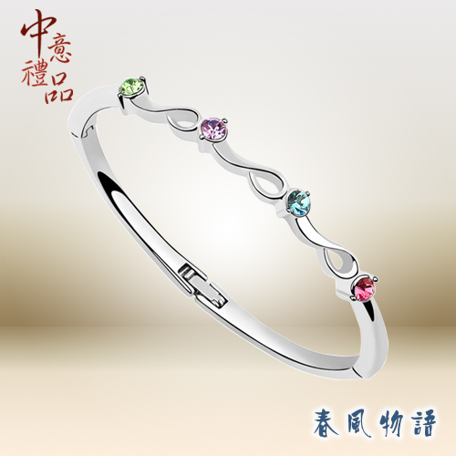 春风物语 施华洛世奇元素水晶镀金女日韩版时尚手镯手环中意新品 春风物语 施华洛世奇元素水晶镀金女日韩版时尚手镯手环中意新品