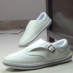  韩版男鞋休闲鞋英伦时尚板鞋 潮男鞋白色男式皮鞋子小白鞋魔术贴