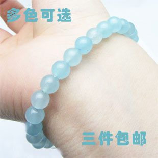 纯天然水晶蓝玉髓手链 女士小巧款6mm 六一儿童节 多色韩版显肤色 纯天然水晶蓝玉髓手链 女士小巧款6mm 六一儿童节 多色韩版显肤色