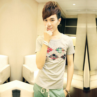 韩版修身男士潮牌t恤...