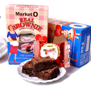  韩国零食 进口食品点心 好丽友MARKET O 巧克力布朗尼蛋糕 新货