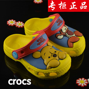  正品crocs 卡洛驰小熊维尼熊 儿童鞋洞洞鞋沙滩鞋夏季 男童凉鞋