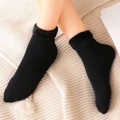 天天特价2双装雪地袜女加绒加厚保暖冬季防勾丝短袜雪地靴地板袜