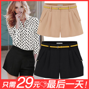  夏季新款大码韩版女装时尚显瘦打底热裤 休闲雪纺裙裤 短裤女